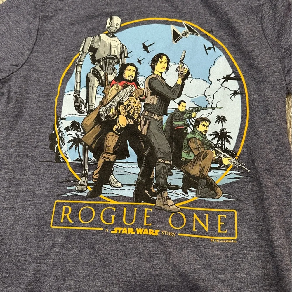 Old Navy Star Wars Rogue One Collectabilitees Blue Kids Tee, Size S (6/7)